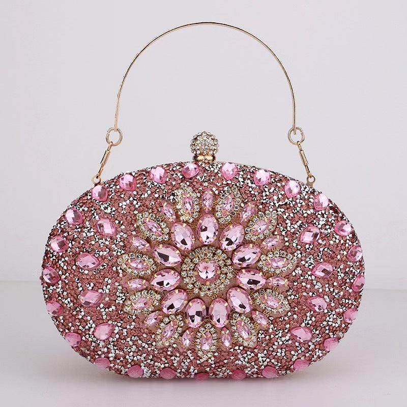 Shell full of diamonds glitter glass rhinestones wedding banquet dinner bag 736519933092 - COCOMELODY