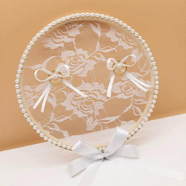 Wooden ring with lace ring pillow 581421564395 - COCOMELODY
