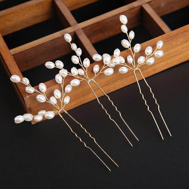 Pearl Bride Hairpins 3 pieces 6 pieces 690470947251 - COCOMELODY
