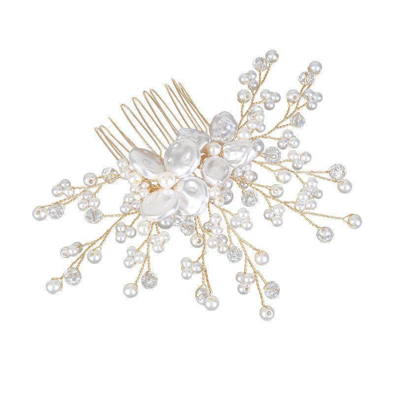 White Pearl Bride Combs 3 pieces 671252216580 - COCOMELODY