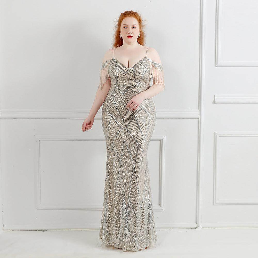 Trumpet-Mermaid Floor Length Sequins Evening Dress 647407958301 - COCOMELODY