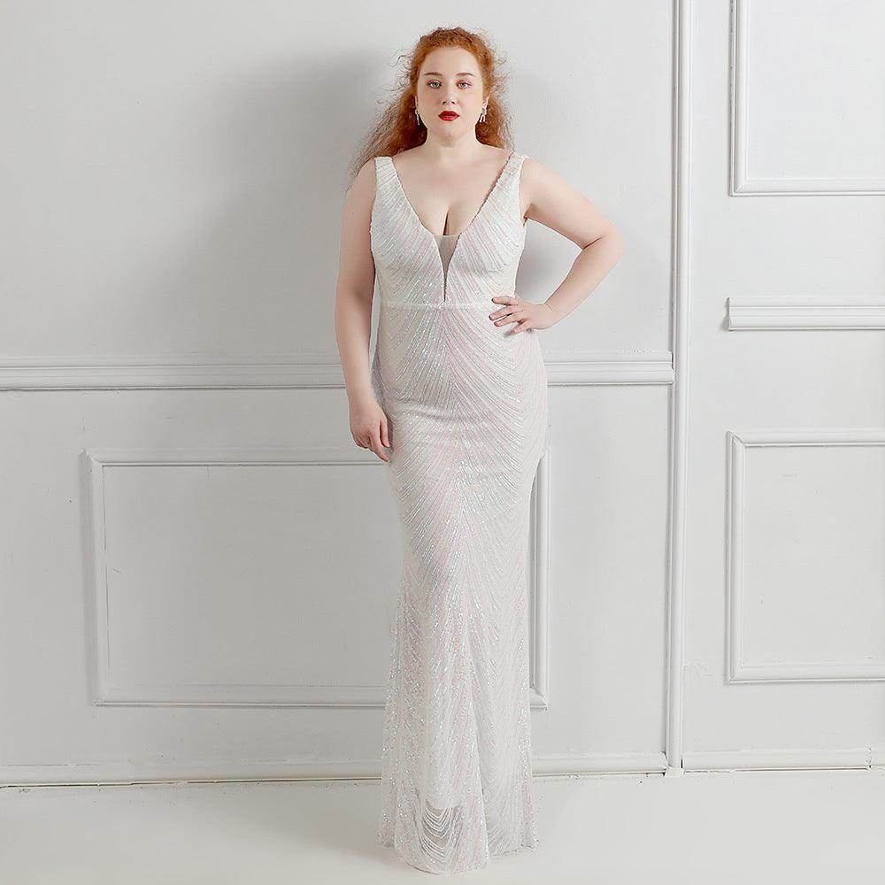 Sheath-column floor length sequined dress 646316084929 - COCOMELODY