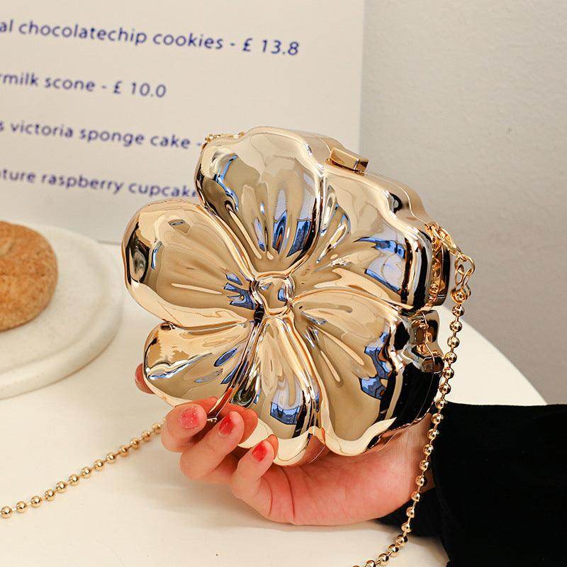 Flower bag mirror plating process oblique span bag 778089021024 - COCOMELODY