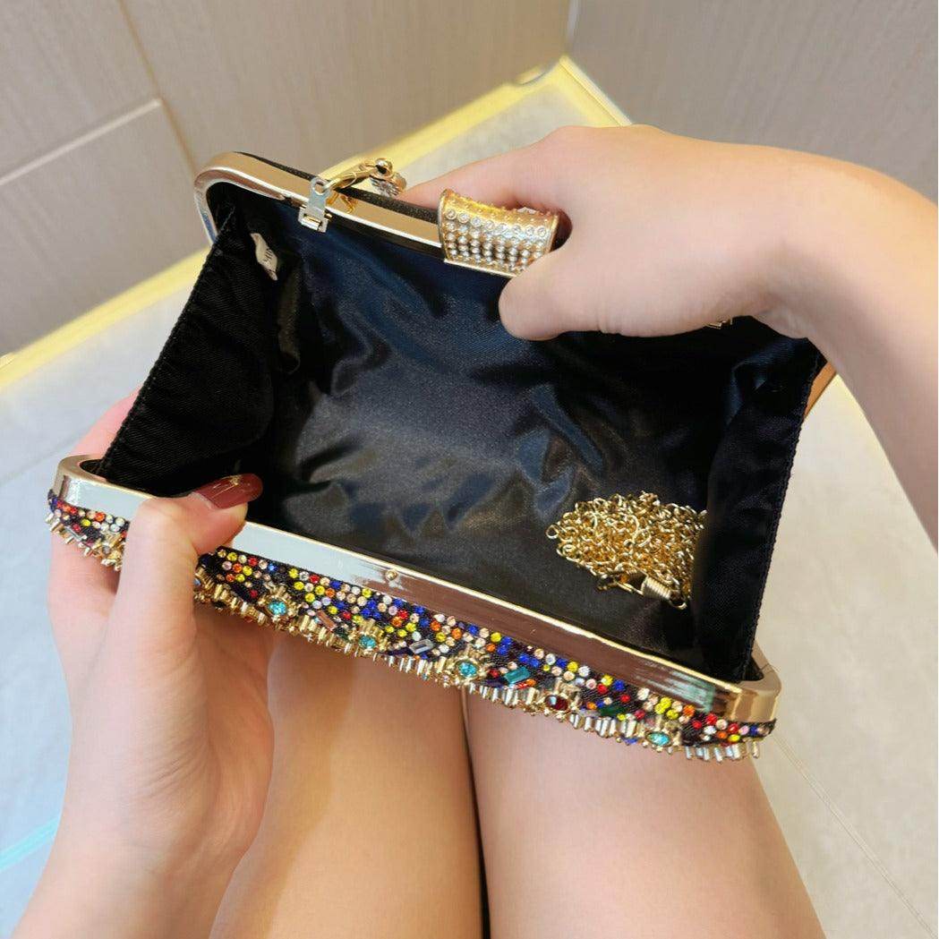Rhinestone tote Bag Banquet Bag diamond-encrusted diagonal dinner bag 754743789639 - COCOMELODY