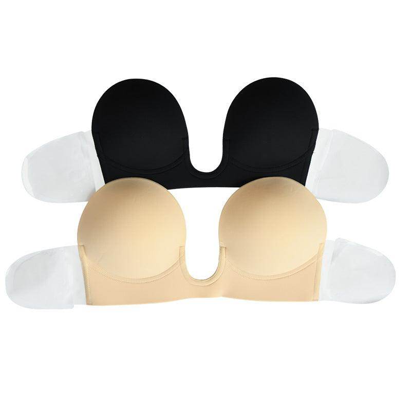 Deep U-shaped invisible bra One piece strapless super tucked-in wing traceless 691292759521 - COCOMELODY
