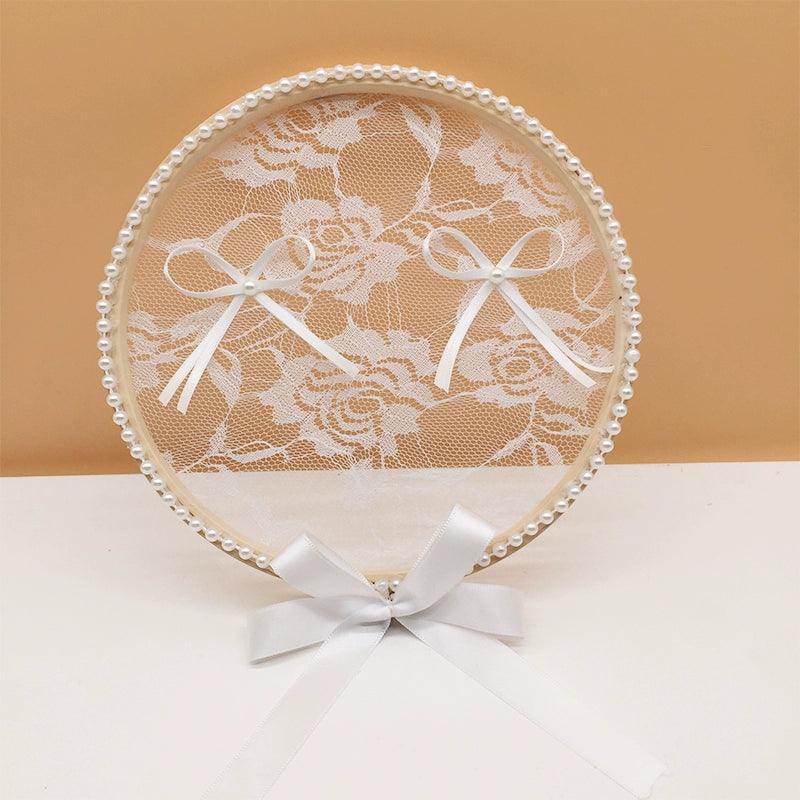 Wooden ring with lace ring pillow 581421564395 - COCOMELODY