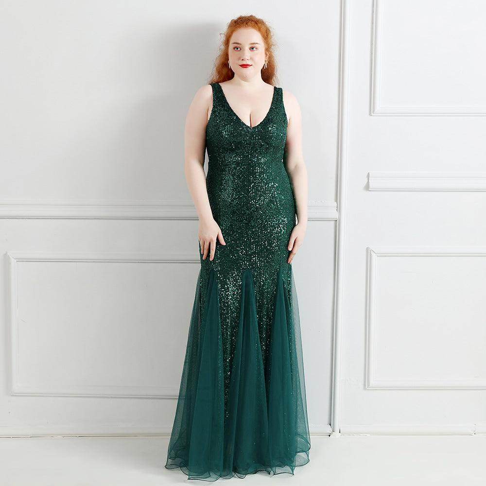 Sheath-column floor length sequined dress 646647576334 - COCOMELODY