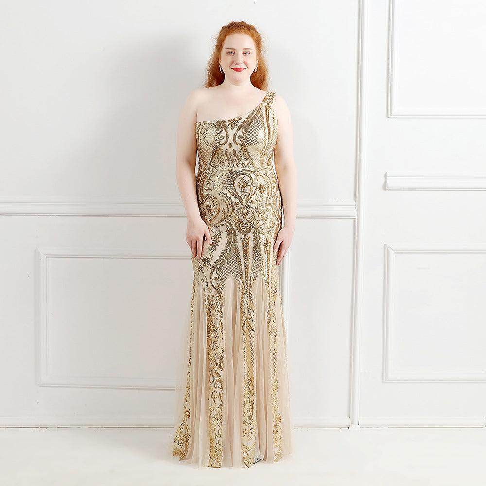 Trumpet-Mermaid Floor Length Sequins Evening Dress 646646504054 - COCOMELODY