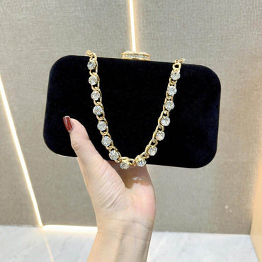 Evening clutch bag diamond-encrusted suede bag Dinner bag Women's crossbody bag 778944030967 - COCOMELODY