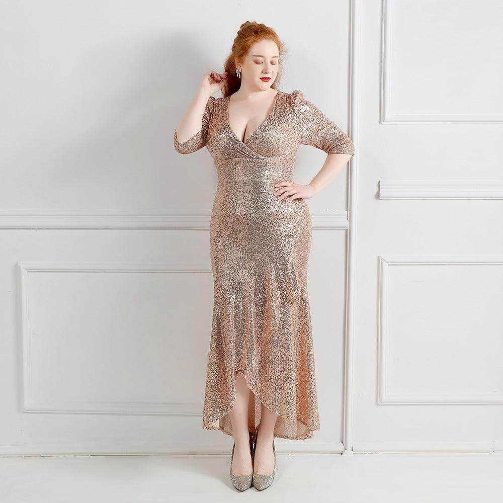 Trumpet-Mermaid Ankle Length Sequin Evening Dress 647046553915 - COCOMELODY