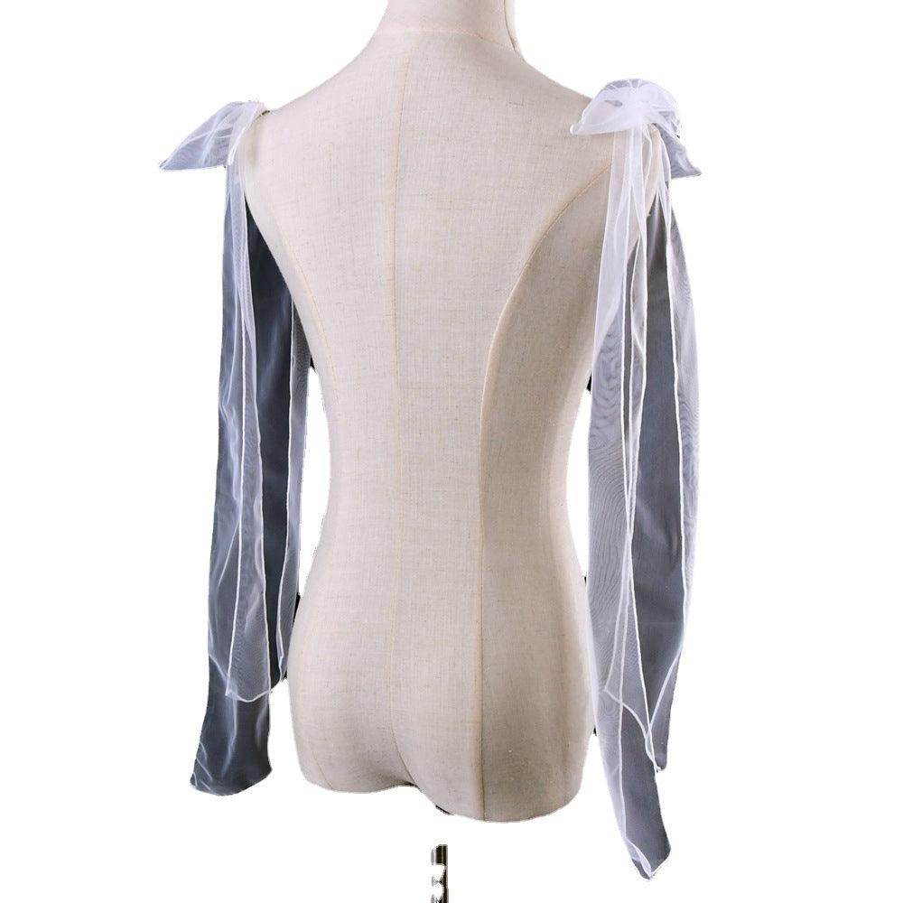 Dreamy sweet bow shoulder dress with halter Fairy dress accessories 694115158993 - COCOMELODY