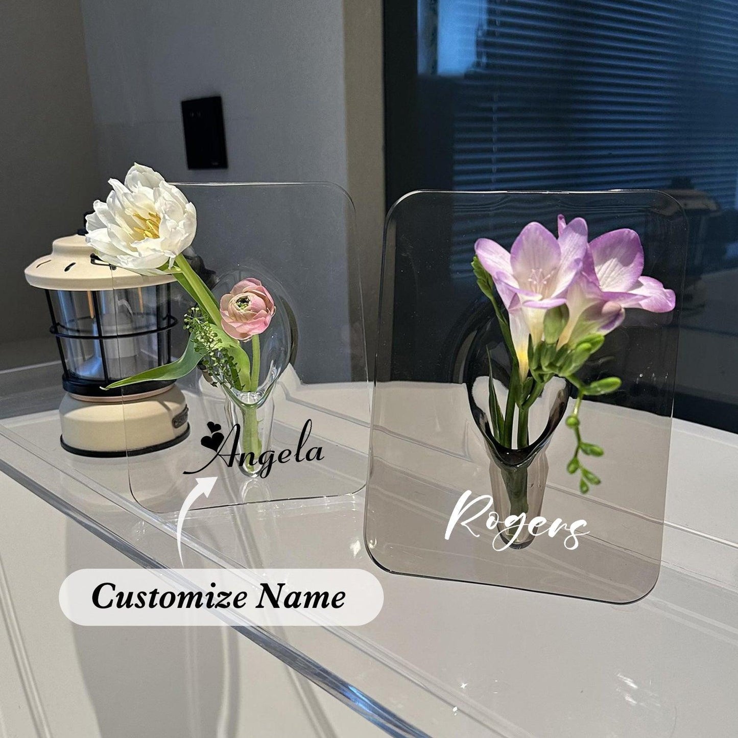 Personalized name Picture frame vase, girlfriend gift, Mother's Day gift, memorial gift 807974793340 - COCOMELODY