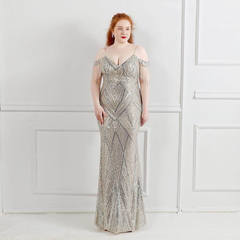 Trumpet-Mermaid Floor Length Sequins Evening Dress 647407958301 - COCOMELODY