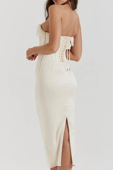 Sheath-Column Midi Satin Formal Evening Dresses 758179401320 - COCOMELODY