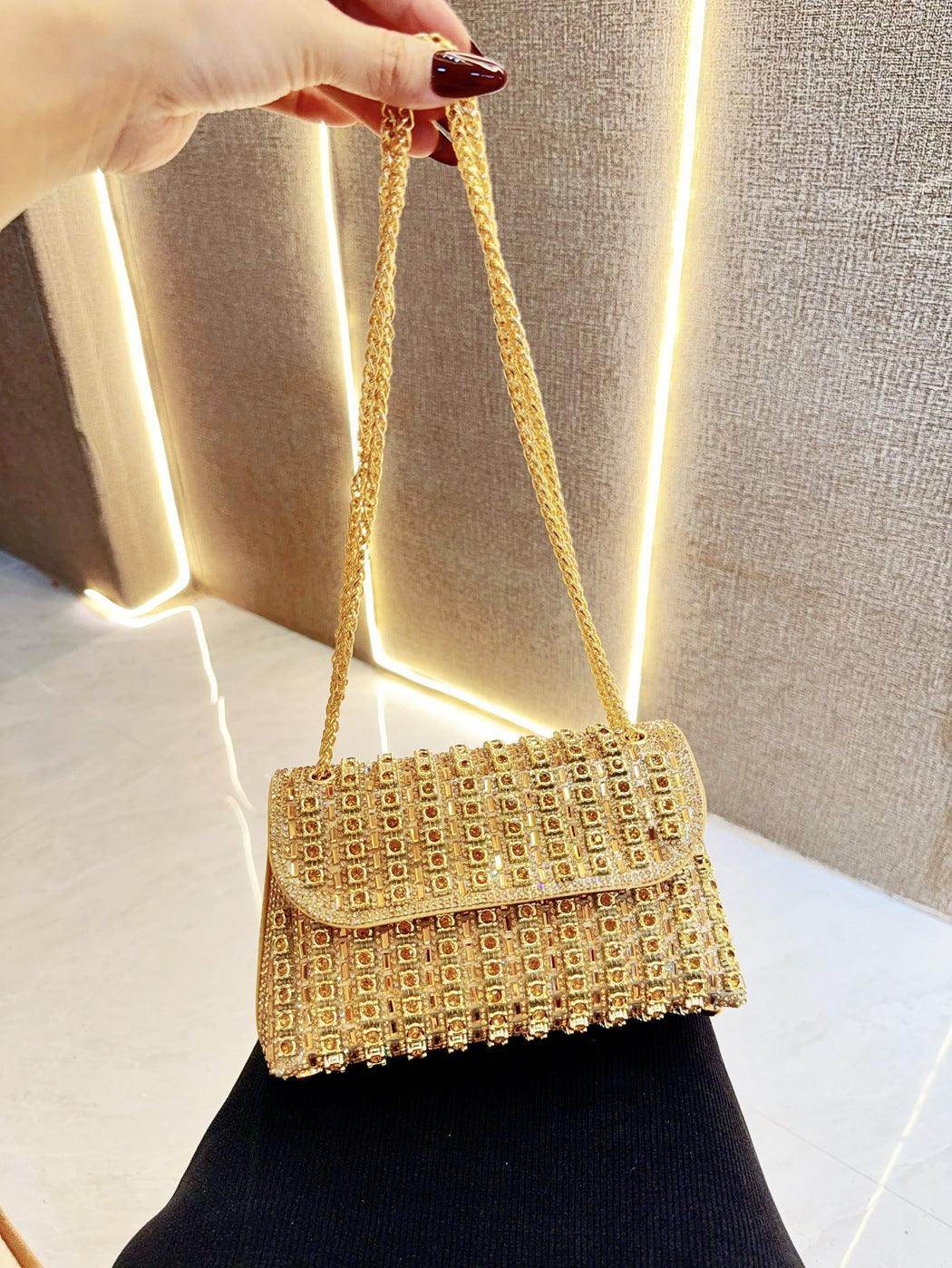 Vintage underarm bag Stylish rhinestone small bag Shoulder Bag Crossbody dinner bag 777753447631 - COCOMELODY