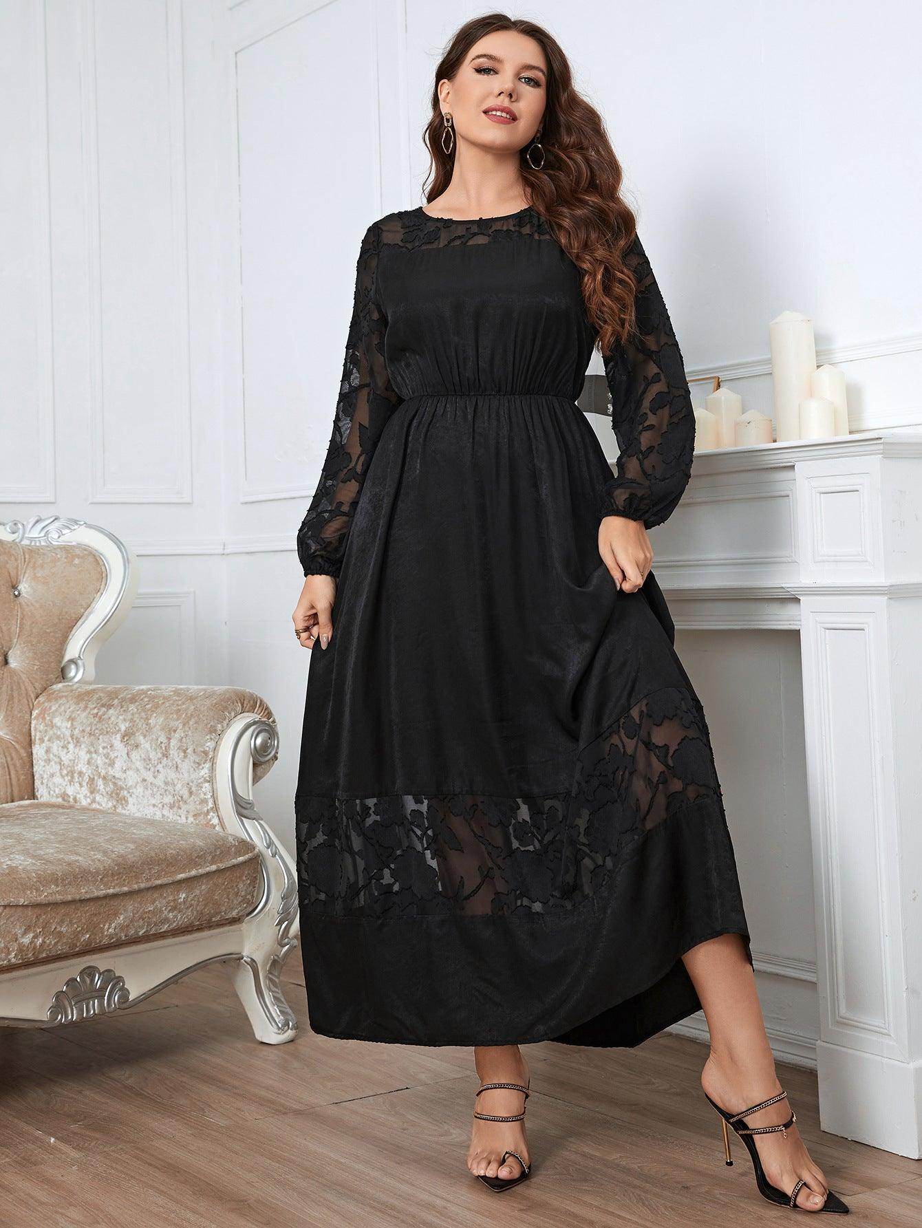 A-Line Ankle Length Lace Dress 683689364893 - COCOMELODY