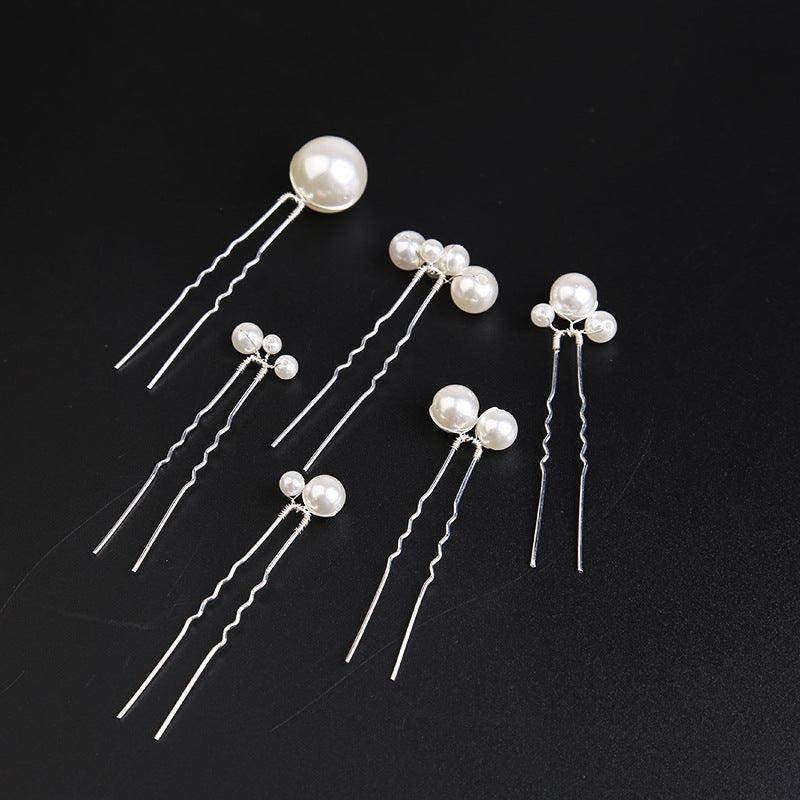 U-shaped Pearl Brida Hairpins 6 piece 684476301257 - COCOMELODY