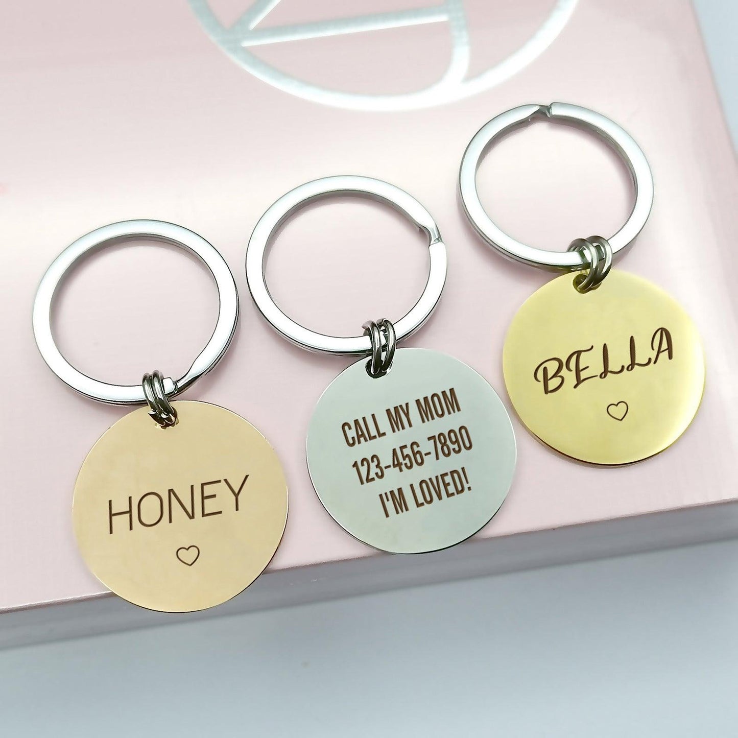 Keychain pendant Christmas gift engraved metal keychain 807977265019 - COCOMELODY