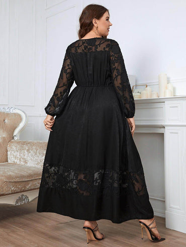 A-Line Ankle Length Lace Dress 683689364893 - COCOMELODY