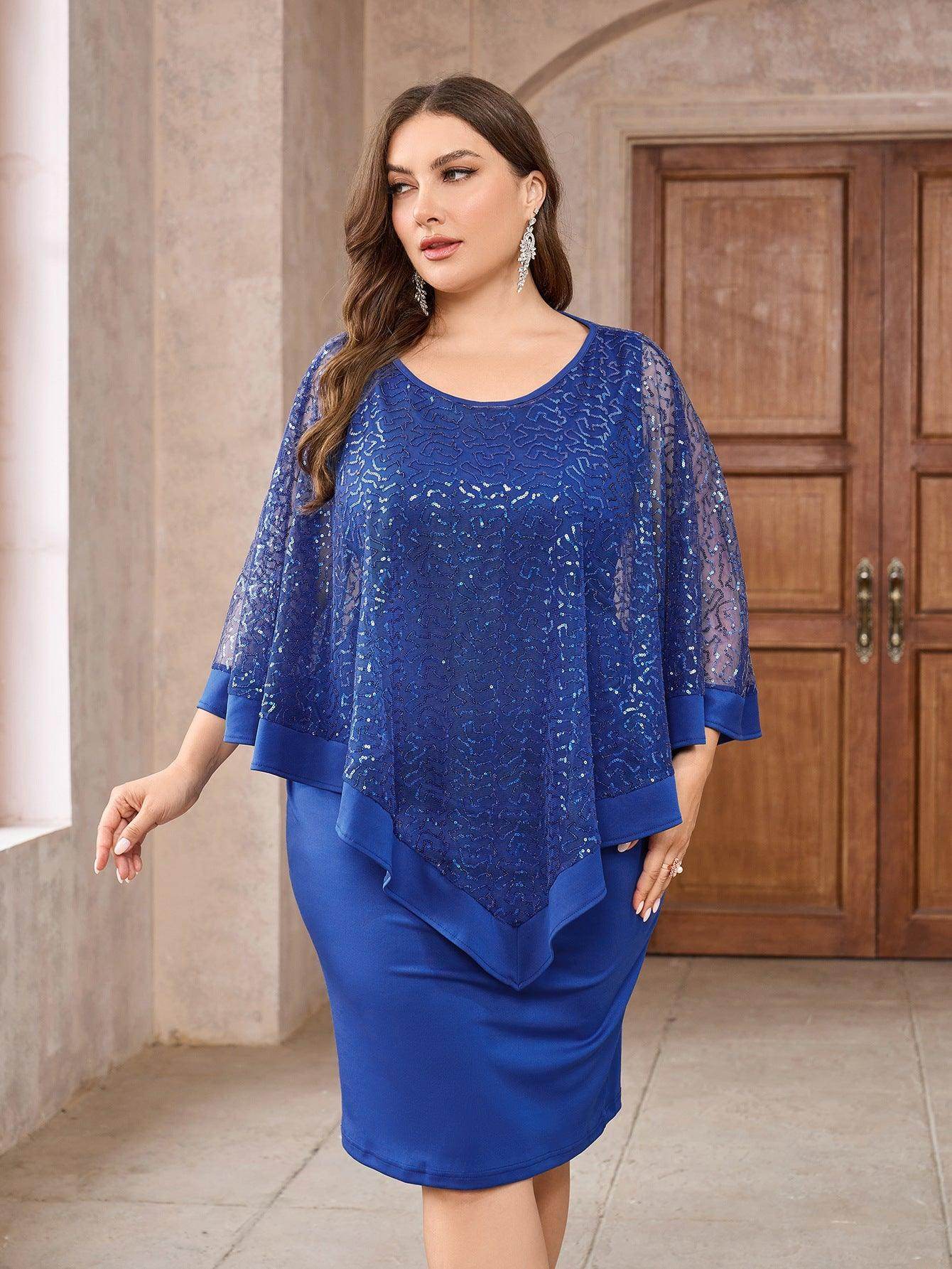 Sheath-Column Knee Length Sequined dress 829130385892 - COCOMELODY