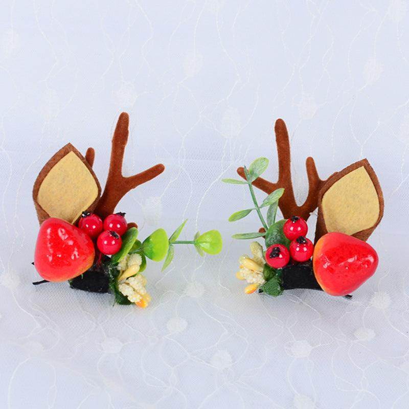 Christmas simulation antler hairpin on clip adult children decorative top clip hair accessories 848976050282 - COCOMELODY