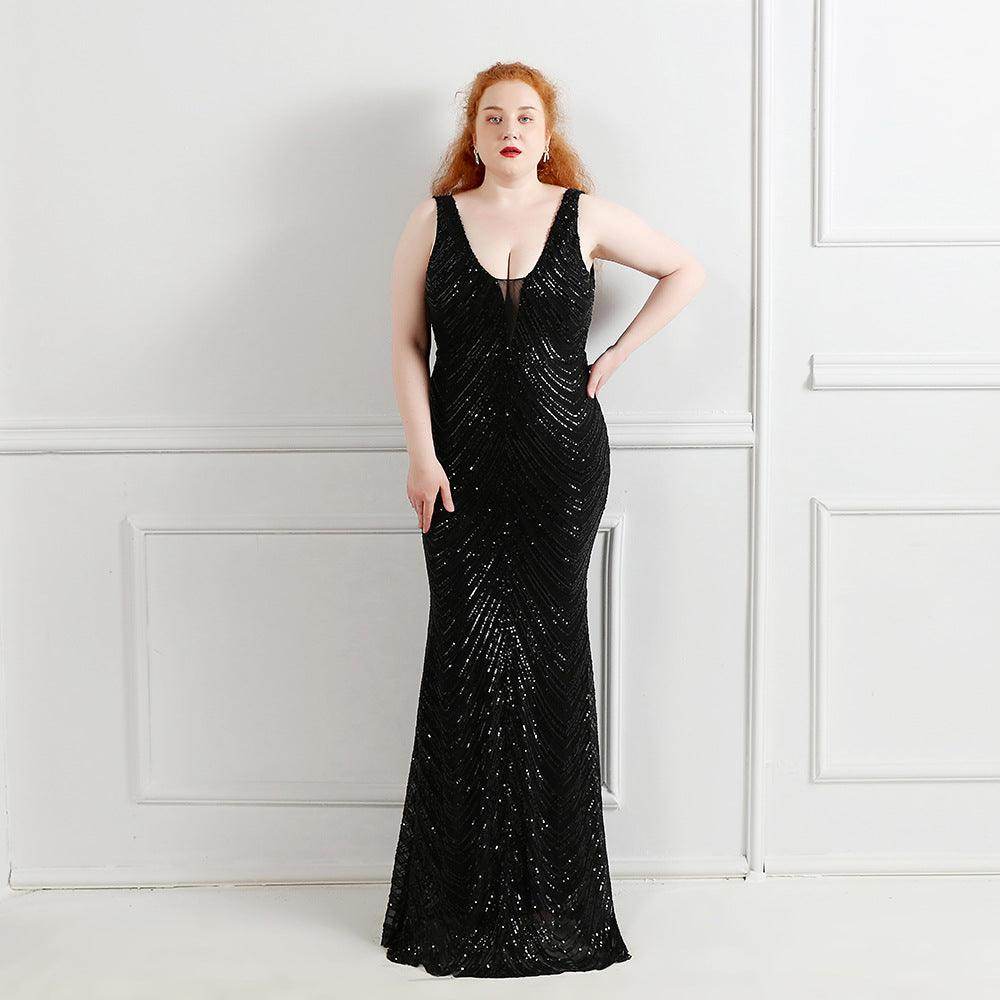 Sheath-column floor length sequined dress 646316084929 - COCOMELODY