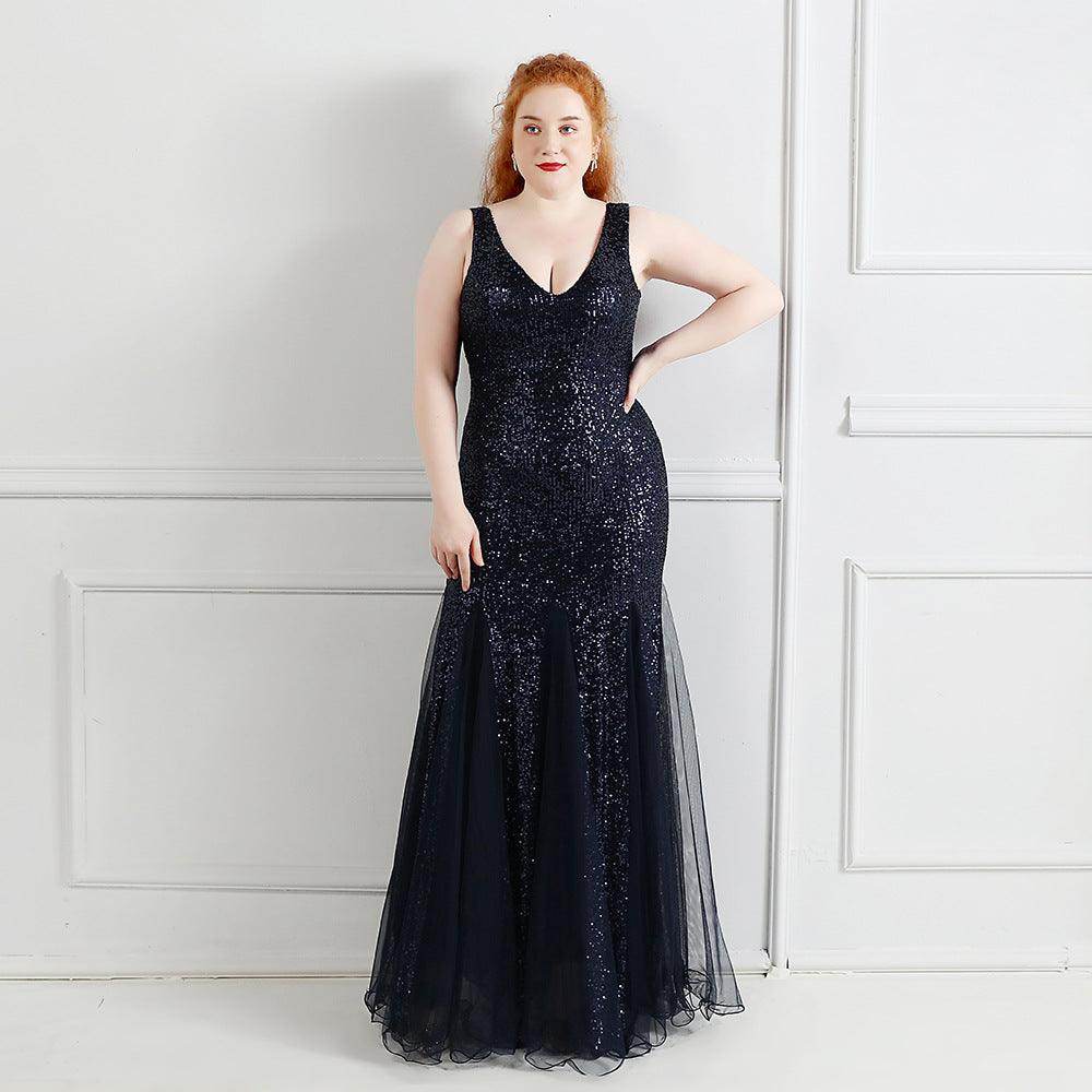 Sheath-column floor length sequined dress 646647576334 - COCOMELODY