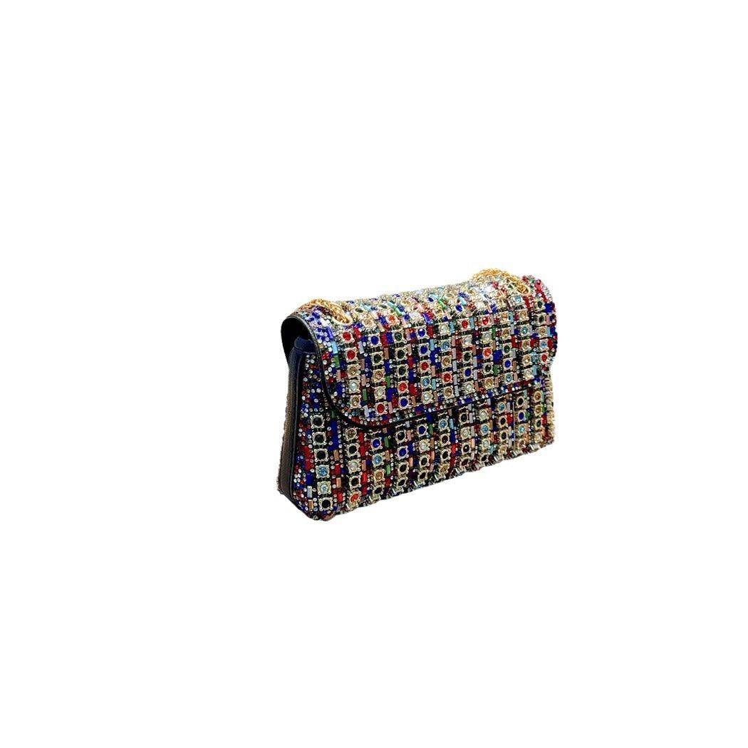Vintage underarm bag Stylish rhinestone small bag Shoulder Bag Crossbody dinner bag 777753447631 - COCOMELODY