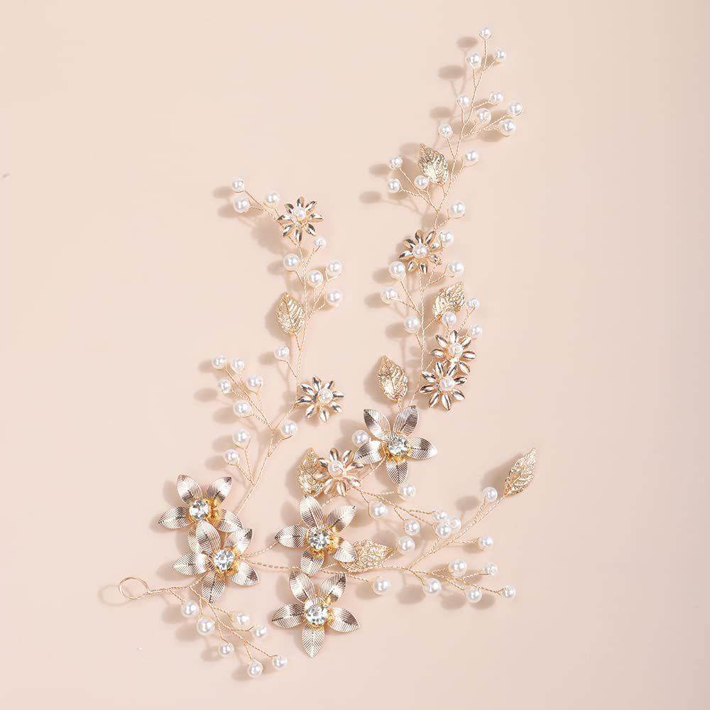Gold handmade bridal headdress Hair accessories Beaded dress accessories 583345967079 - COCOMELODY