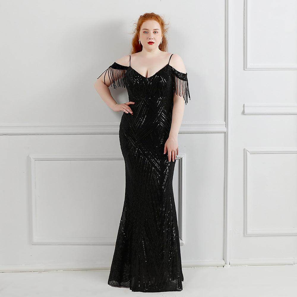 Trumpet-Mermaid Floor Length Sequins Evening Dress 647407958301 - COCOMELODY
