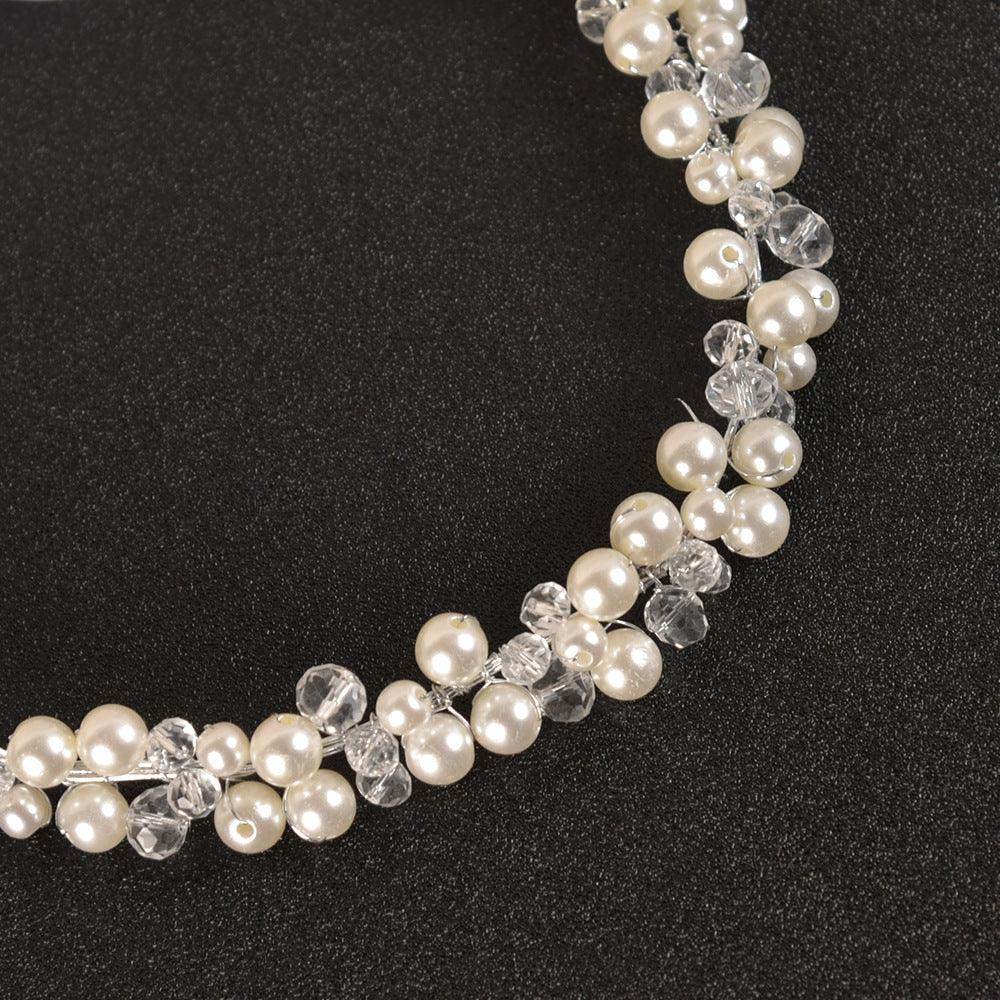 Bridal headwear for girls Pearl headband Headband with yarn band 583256976866 - COCOMELODY