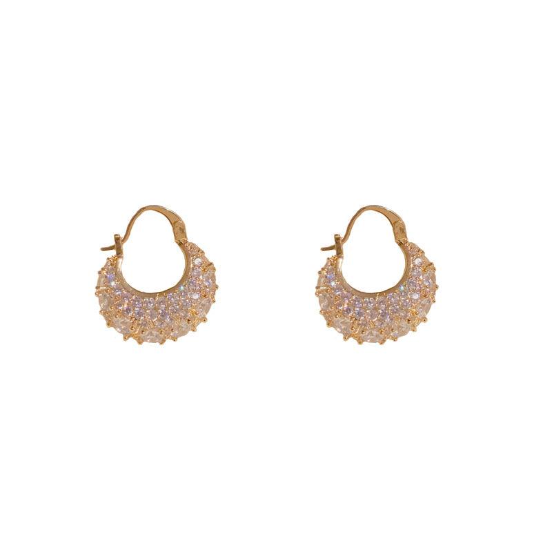 Micro-encrusted zircon bag earrings 693037597905 - COCOMELODY