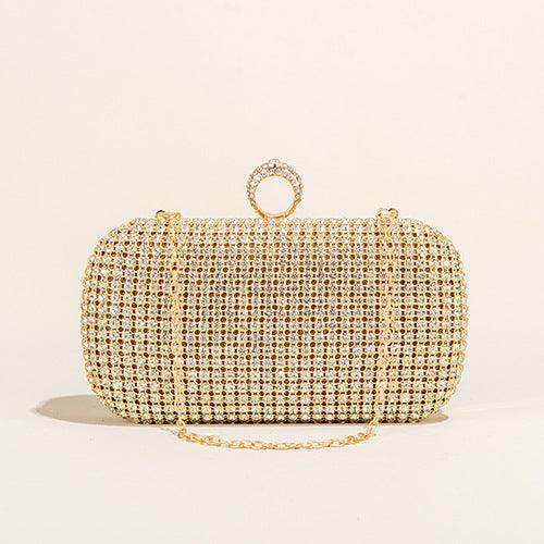Hand diamond-encrusted dinner bag Hand bag chain small square bag 689059915170 - COCOMELODY