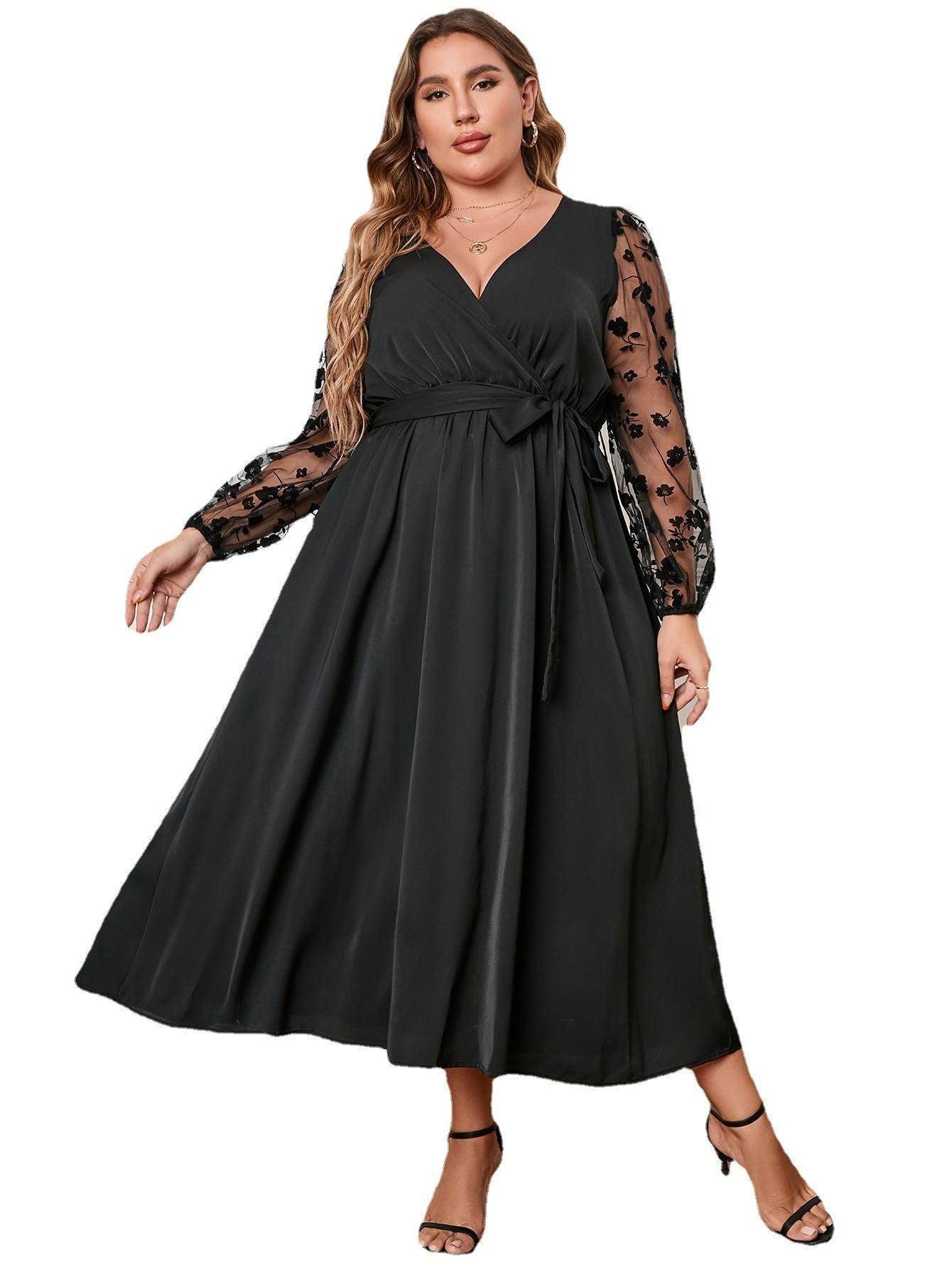A-Line Tea Length Polyester Dress 679277571939 - COCOMELODY