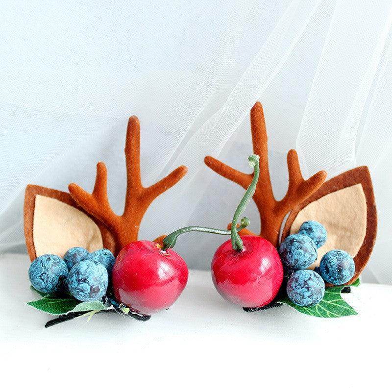 Christmas simulation antler hairpin on clip adult children decorative top clip hair accessories 848976050282 - COCOMELODY