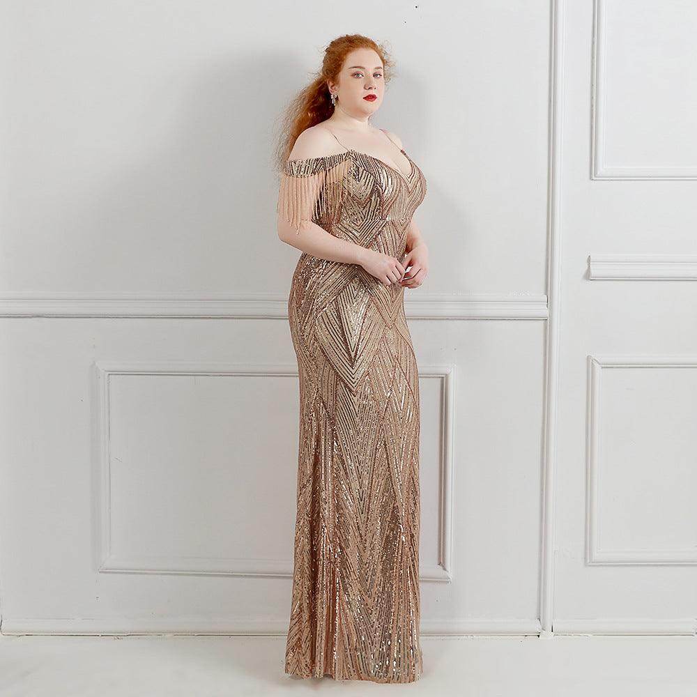 Trumpet-Mermaid Floor Length Sequins Evening Dress 647407958301 - COCOMELODY