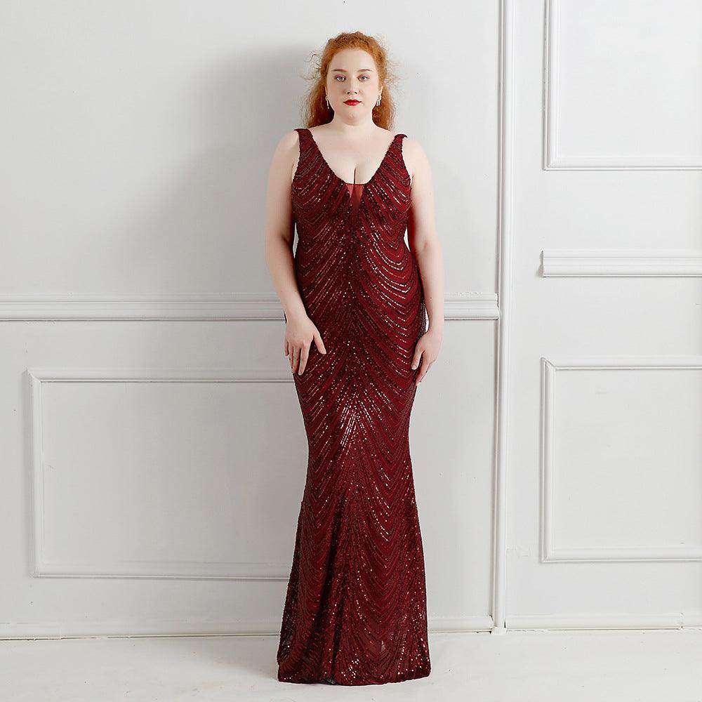 Sheath-column floor length sequined dress 646316084929 - COCOMELODY