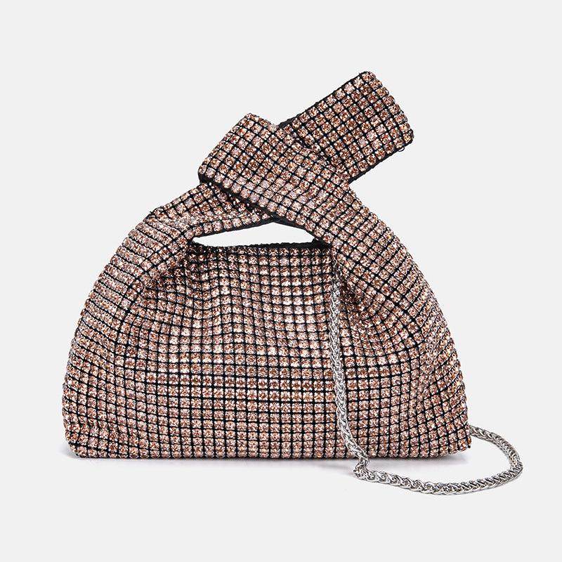 Diamond-encrusted portable dinner bag 773141196365 - COCOMELODY