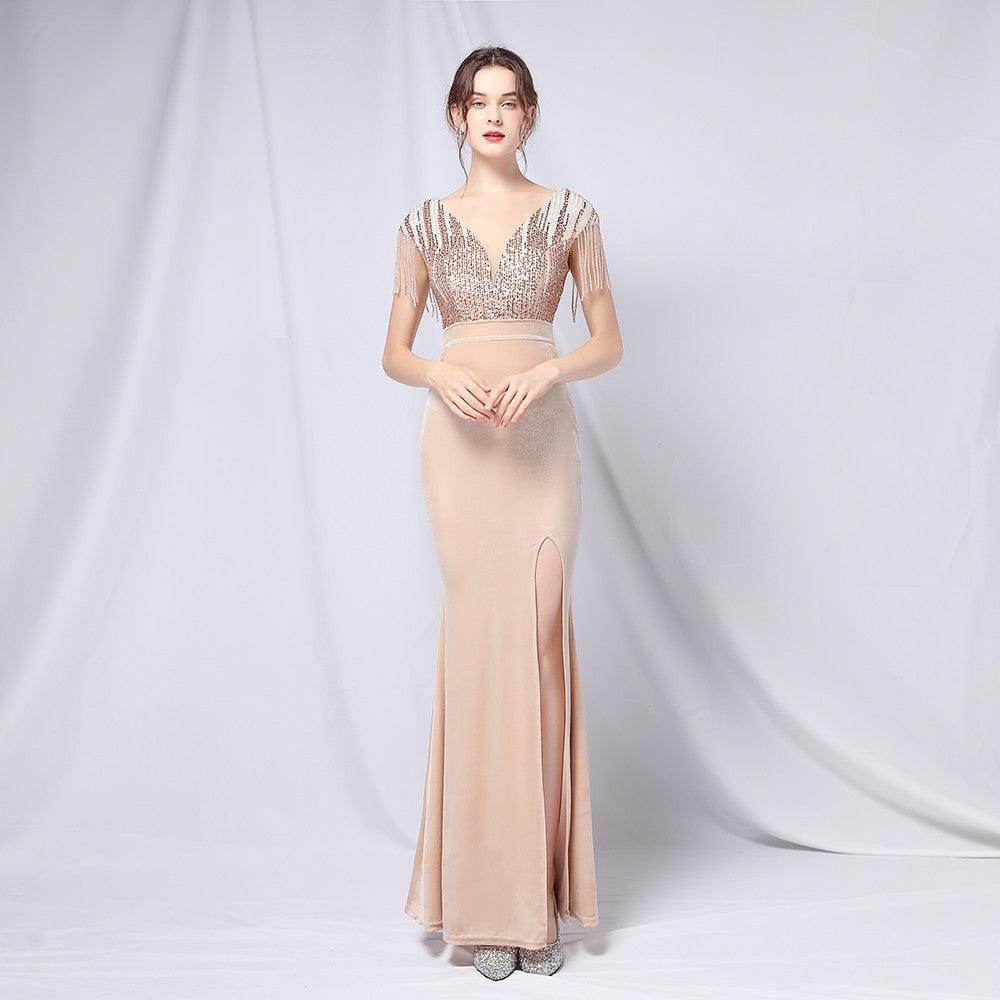 Trumpet-Mermaid Floor Length Satin Occasion Dress 656843357593 - COCOMELODY