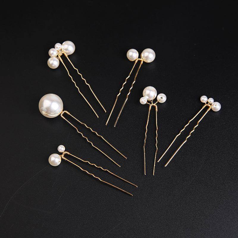 U-shaped Pearl Brida Hairpins 6 piece 684476301257 - COCOMELODY