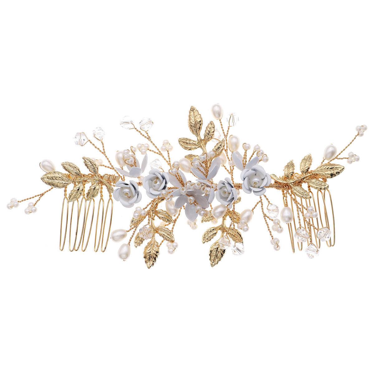 Bridal accessories Insert comb Atmospheric flowers wedding hair styling hair accessories vintage handcrafted comb 768931639047 - COCOMELODY