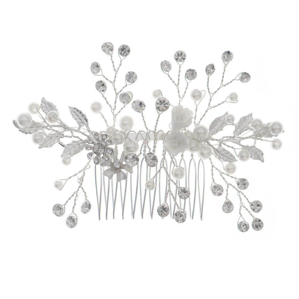 Hand alloy pearl updo bridal hair comb 716261902532 - COCOMELODY