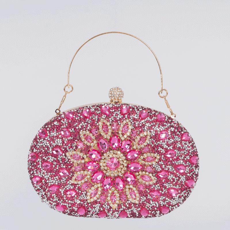Shell full of diamonds glitter glass rhinestones wedding banquet dinner bag 736519933092 - COCOMELODY