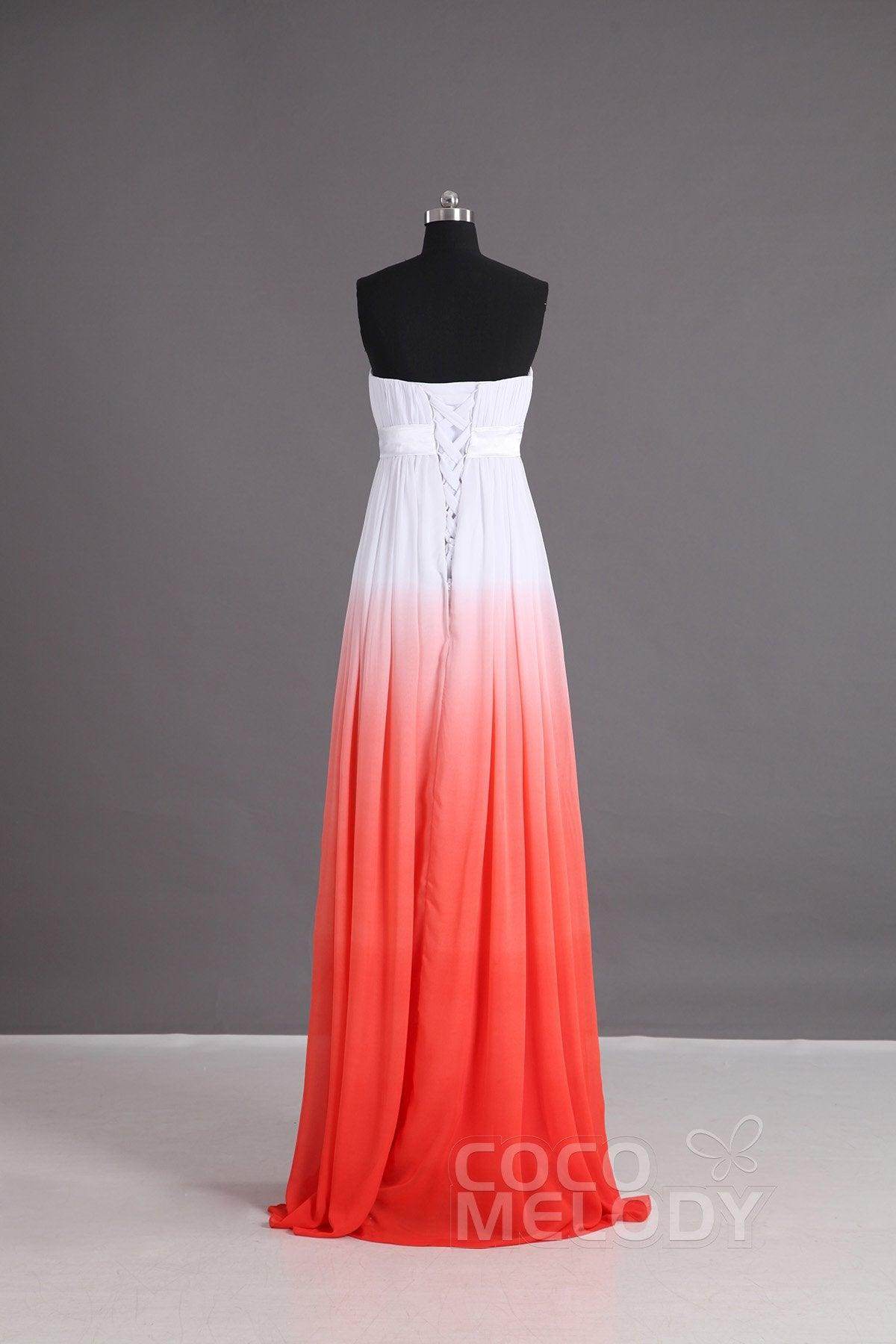Sheath-Column Floor Length Chiffon Bridesmaid Dress Formal Dresses PR2917 - COCOMELODY