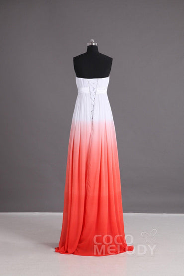 COCOMELODY Sheath-Column Floor Length Chiffon Bridesmaid Dress Formal Dresses PR2917 