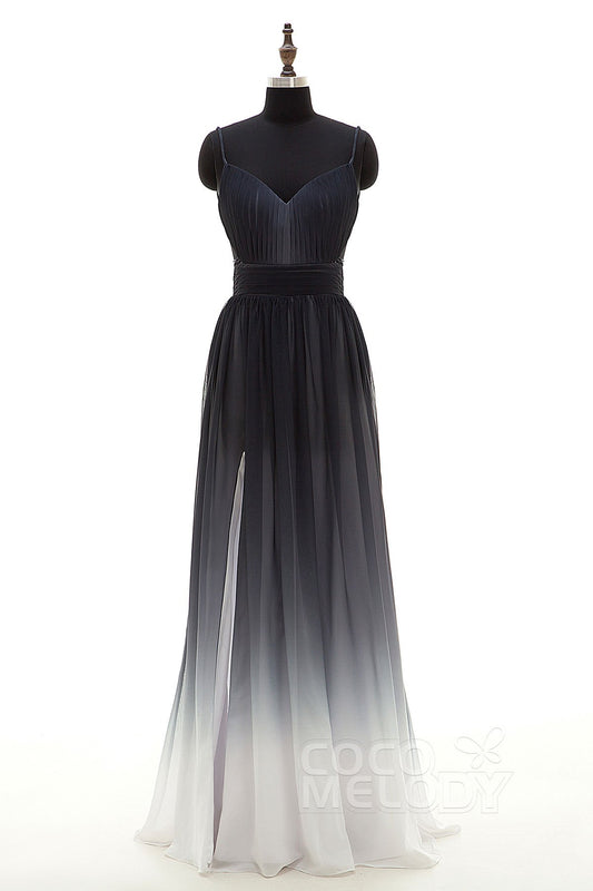 Sheath Floor Length Chiffon Ombre Bridesmaid Dress Formal Dresses PR3268