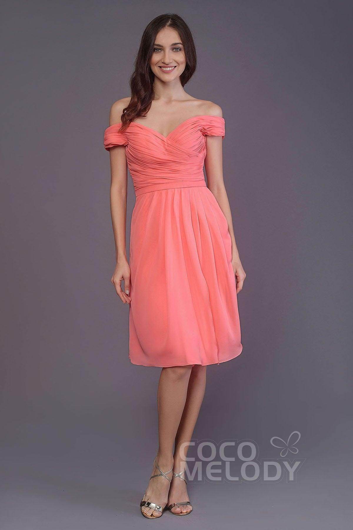 Sheath-Column Knee Length Short Bridesmaid Dress PR3485