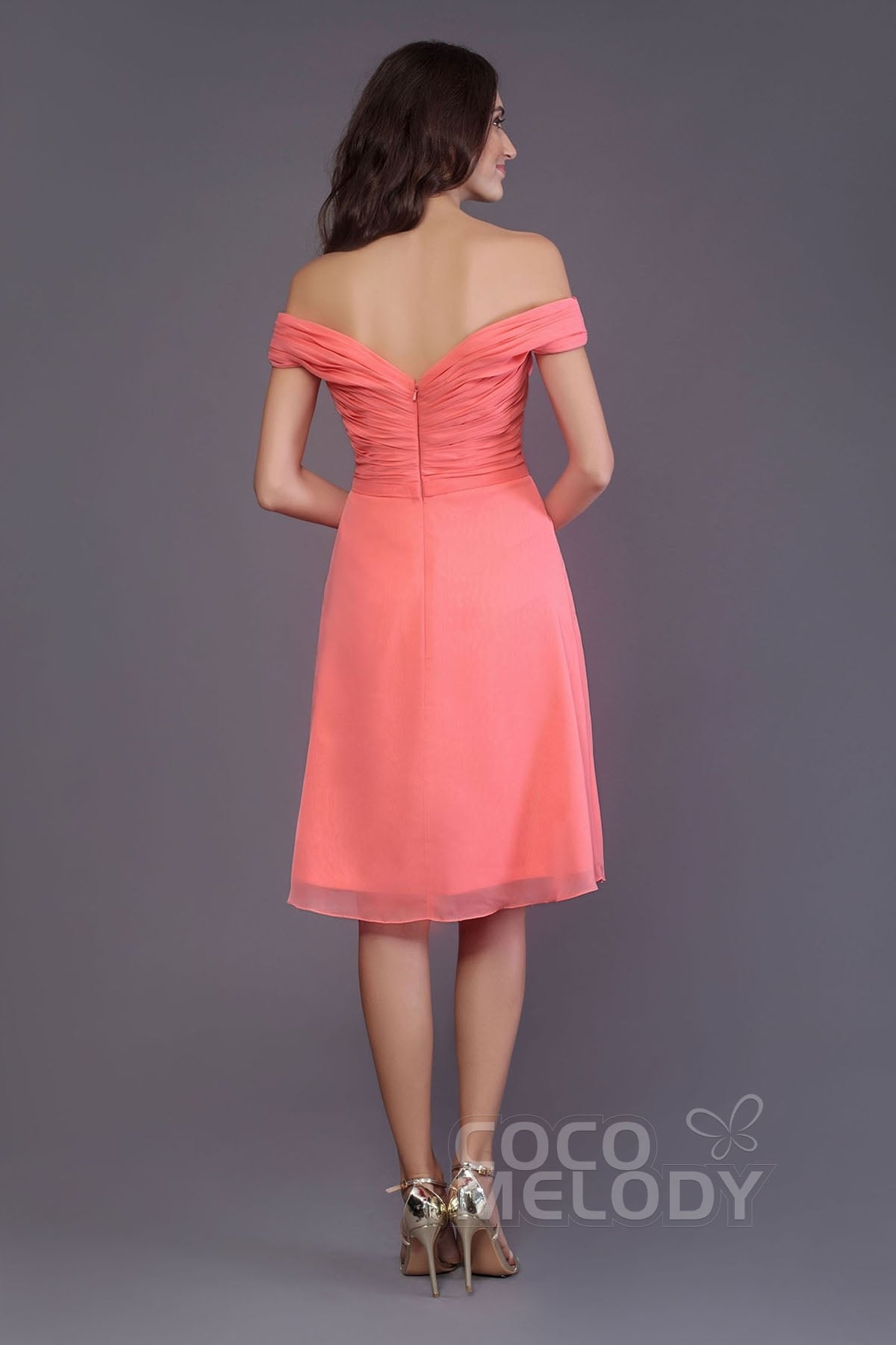 Sheath-Column Knee Length Short Bridesmaid Dress PR3485