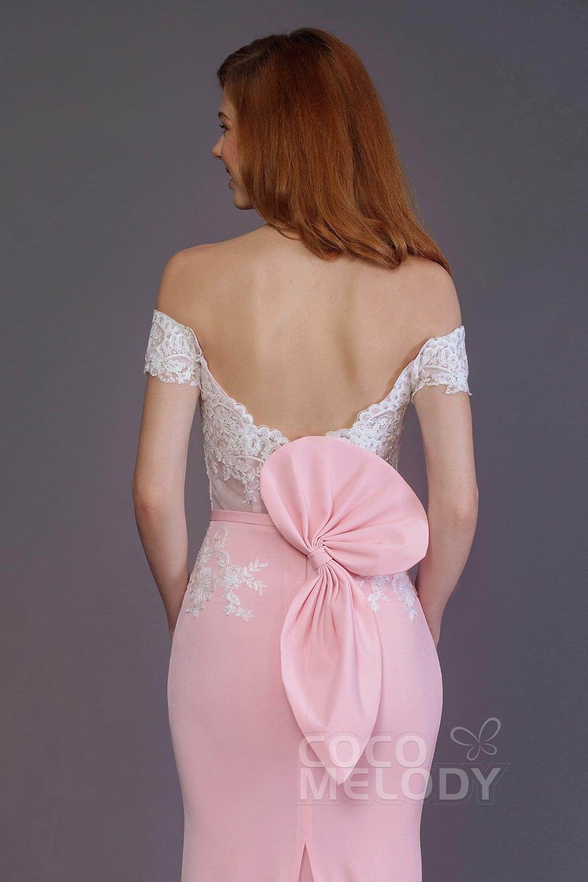 Mermaid Sweep Train Knitted Fabric Bridesmaid Dress PR3491 - COCOMELODY