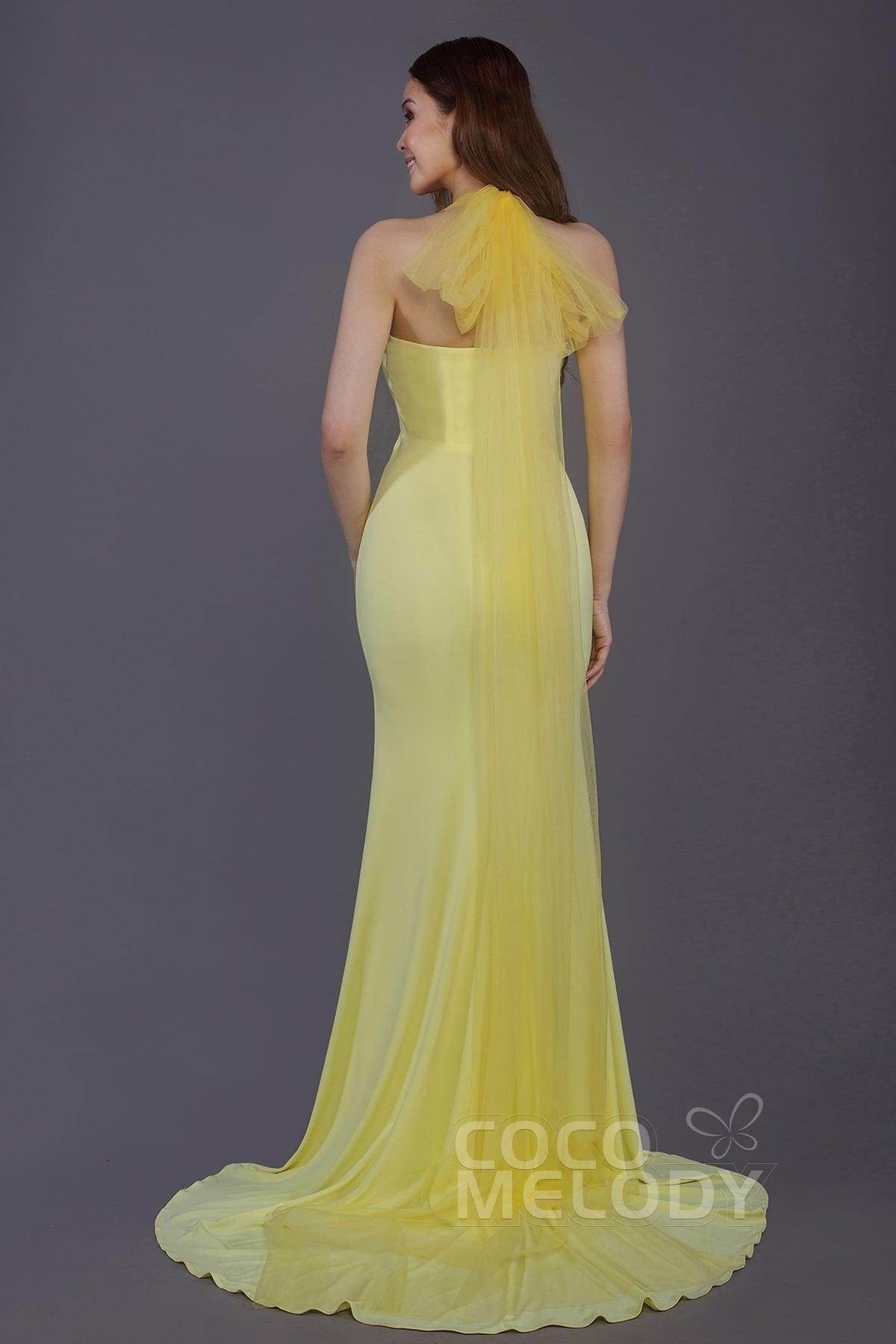 Mermaid Court Train Knitted Fabric Bridesmaid Dress PR3498 - COCOMELODY